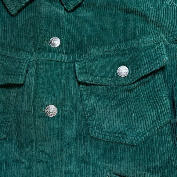 Free People Green Corduroy XL Shacket Jacket Boho Western Country - Picture 3 of 4